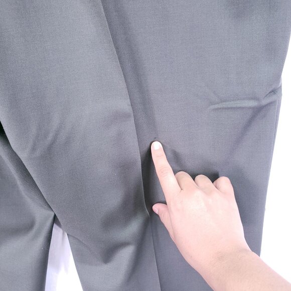 Paul Fredrick 100% Wool Italy Dark Sage Green Pleated Dress Pants Trousers 40R - Picture 14 of 16